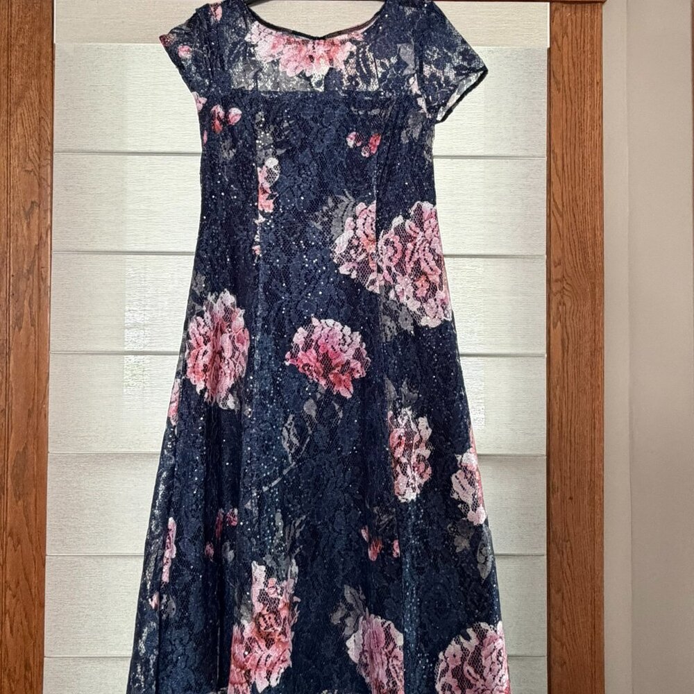 Ignite Evenings Sequin Lace Floral Midi Dress (New with Tags)